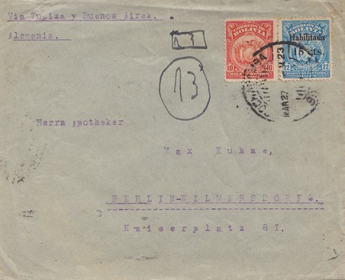 Bolivia cochabamba 1924 - 1924, via