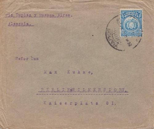 Bolivien 1922 cochabamba - cochabamba, via