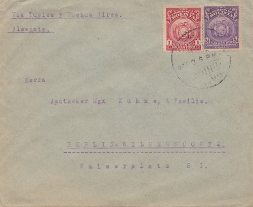 Bolivien cochabamba 1924 via - ,