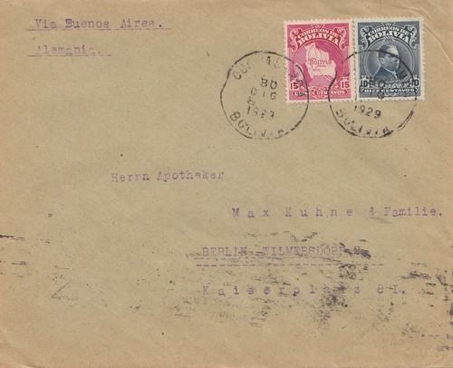 Bolivien 1929 cover - bolivien:,