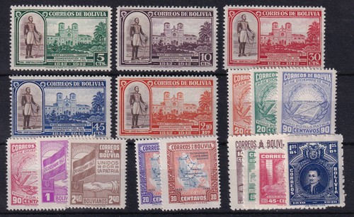 Bolivien 1941 lot 17 werte - bolivien,